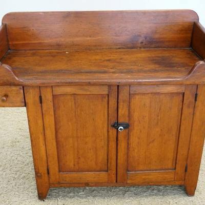 1202	ANTIQUE COUNTRY PRIMITIVE PINE DRY SINK, 2 DOOR, ONE DRAWER, APPROXIMATELY 44 IN X 21 IN X 38 IN HIGH
