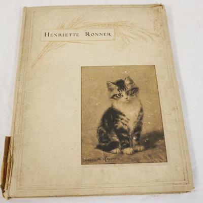 1019	LARGE VICTORIAN OVER SIZED CAT BOOK BY HENRIETTA RONNER THE PAINTER OF CAT LIFE & CAT CHARACTER, BOOK HAS MANY ENGRAVINGS OF CATS &...