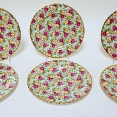 1032	ROYAL ALBERT OLD COUNTRY ROSE PLATES, 6-8 IN 
