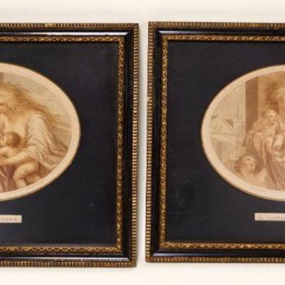 1091	2 FRAMED ENGRAVINGS *THE HAPPY FATHER* & *THE DISTRESSED MOTHER*, EACH APPROXIMATELY 9 1/2 IN X 11 IN OVERALL
