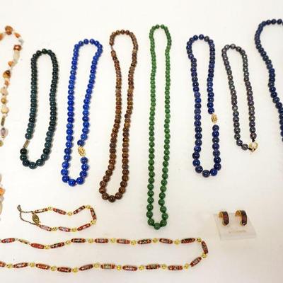 1151	GROUP OF ASSORTED COSTUME JEWELRY INCLUDING LAPIS NECKLACES
