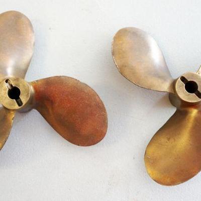 1124	2 BRASS PROPELLERS STAMPED MICHIGAN AMSO, APPROXIMATELY 7 IN
