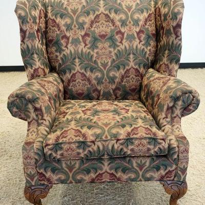 1173	CRAFTMASTER UPHOLSTERED WING CHAIR W/BALL & CLAW FEET
