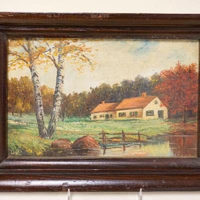 1001	ROBERT RICHTER OIL PAINTING ON BOARD, POCONO MT PA, APPROXIMATELY 9 IN X 12 IN OVERALL
