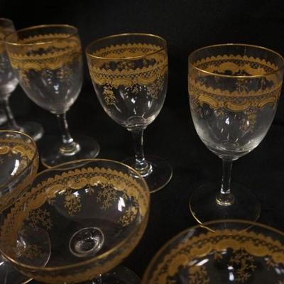 1232	29 PIECES ELEGANT STEMWARE W/GILT DECORATIONS
