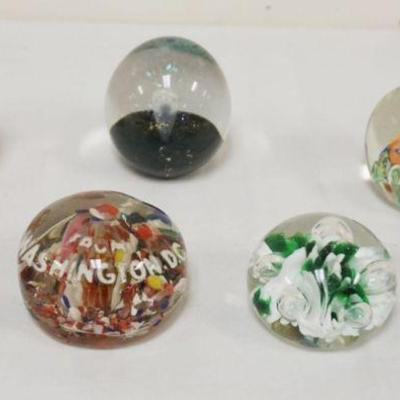 1236	GROUP OF 7 ANTIQUE BLOWN GLASS PAPERWEIGHTS
