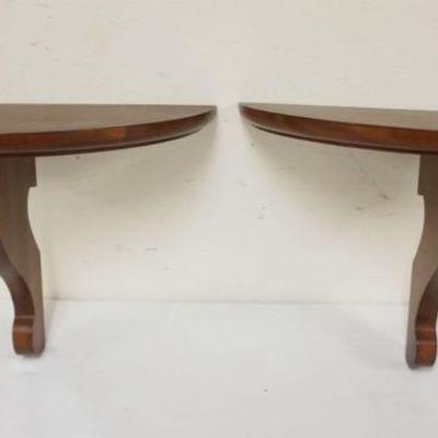 1261	PAIR OF ETHAN ALLEN CHERRY WALL SHELVES, EACH APPROXIMATELY 6 1/2 IN X 13 IN X 11 IN HIGH
