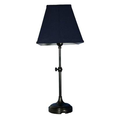 METAL TABLE LAMP | Pottery Barn style black brushed metal table lamp with a black square shade. - w. 10.75 x h. 25.5 in (with shade) 