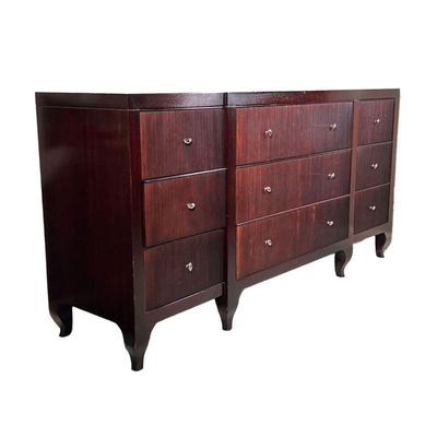 BAKER FURNITURE CHEST OF DRAWERS | From the Barbara Barry Collection by Baker, long dresser with nine drawers, with reeded drawer fronts....
