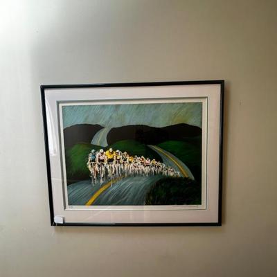 Buffet, guy Tour de France, Through the Hills lithograph 