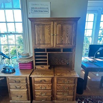 Solid oak cabinet desks