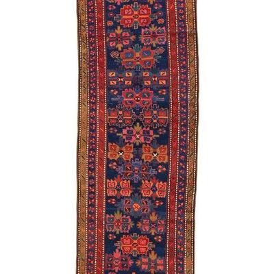 Anatolian Vintage Hand Knotted Wool Runner, Size: 3'5x10'8. Visit our website www.rugpublic.com to view all auction items. 