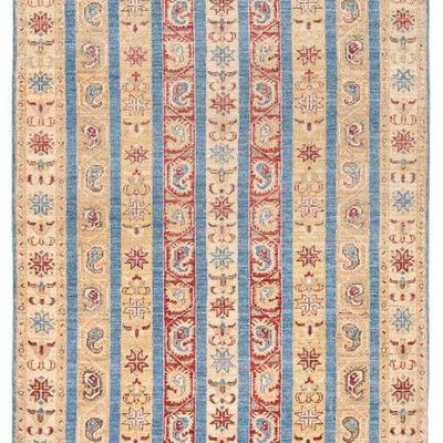 Oushak Collection Hand Knotted Rug, Size: 4'2x5'9. Visit our website www.rugpublic.com to view all auction items. 
