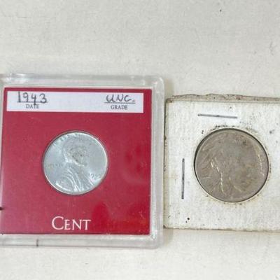#1252 â€¢ Steel Lincoln Penny & Indian Head Nickel
