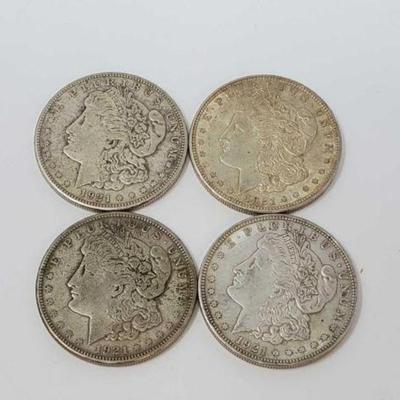 #1320 â€¢ (4)1921 Morgan Silver Dollars
