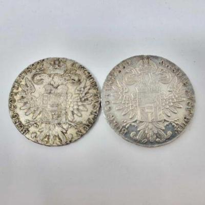 #1399 â€¢ (2)1780 Maria Theresia Thaler Silver Coins, 58g
