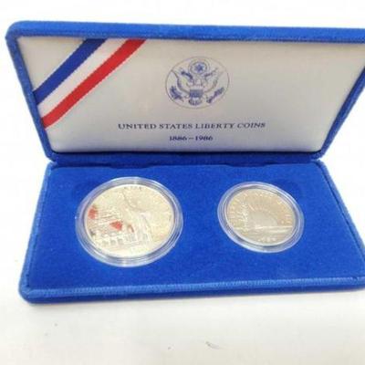 #1378 â€¢ (2) 1886-1986 United States Liberty Coins
