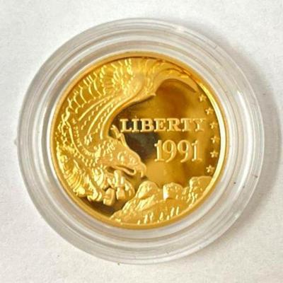 #1202 â€¢ 1991 Mount Rushmore $5 Gold Coin
