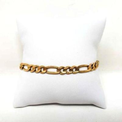 #706 â€¢ 14k Gold Figaro Bracelet, 10g
