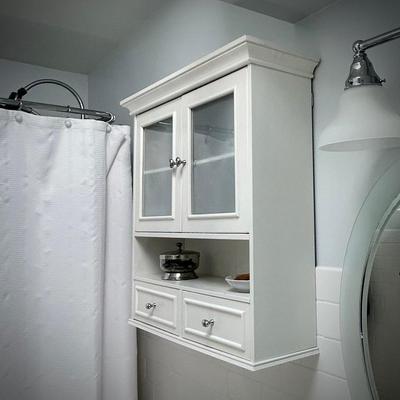 White bathroom cabinets 