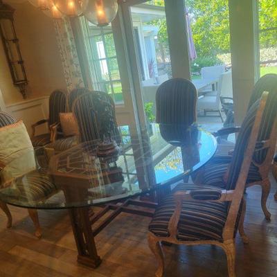 Large Round Glass Dining Table