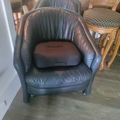 Black Leather Rolling Chairs