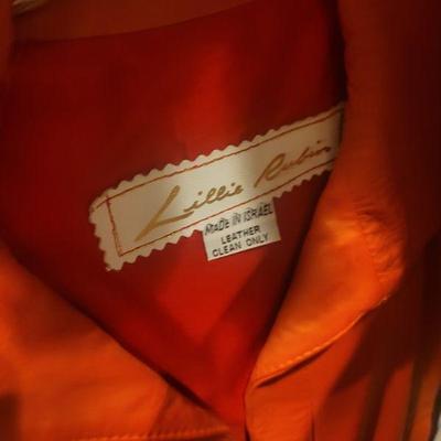 Lillie Rubin Orange Leather Coat