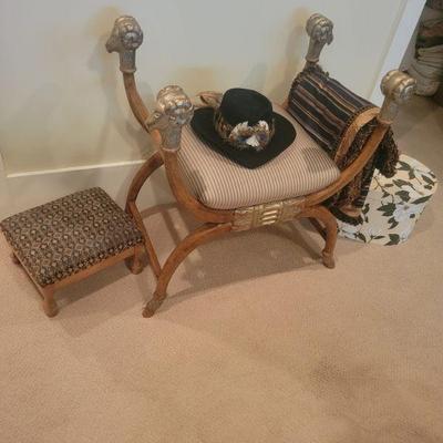 Regency Stool with Rams Head