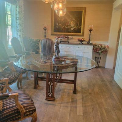 Large Round Glass Dining Table