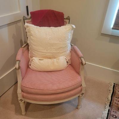 Louis XV Armchair Style pink and white