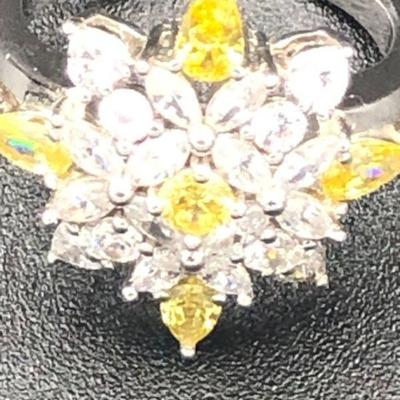 5 Carat Yellow/White Sapphire Ring
