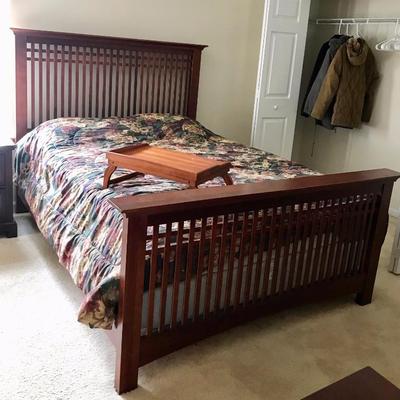 queen bed with boxspring and mattress $249