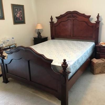 queen bed with boxspring and mattress $249