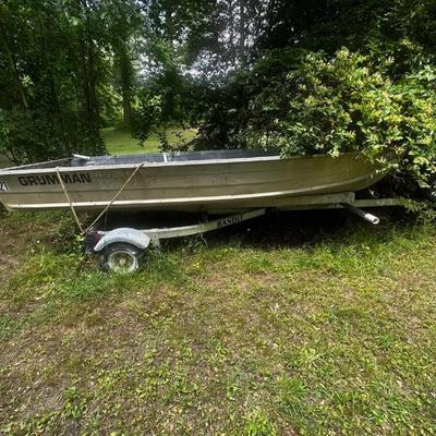 Bass boat with trailer.
