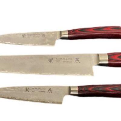 Vintage HAYABUSA Tamahagne Cutlery 3 Pc. Knife Set