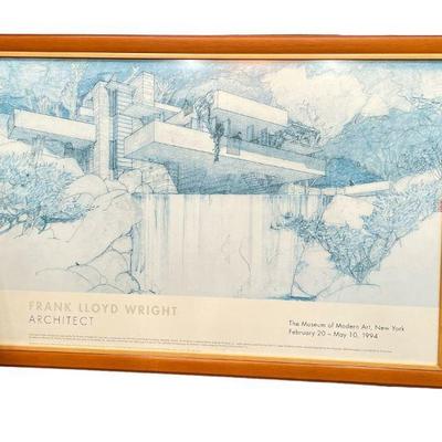 1994 FRANK LLOYD WRIGHT Moma Exhibition "Falling Water" Print