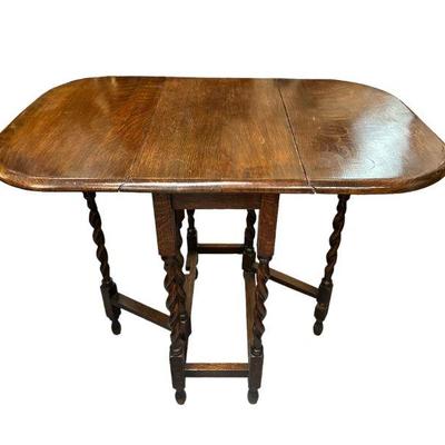 Antique Barley Twist Leg Flip Top Table