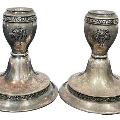 Triumph W.M Roger & Sons Silverplate Candleholders, Pair