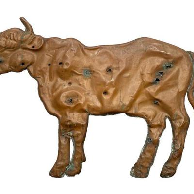 19th Century Copper Steer/Cow Weathervane Top