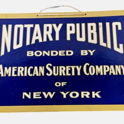 Vintage NOTARY PUBLIC Pulveroid Advertising Sign