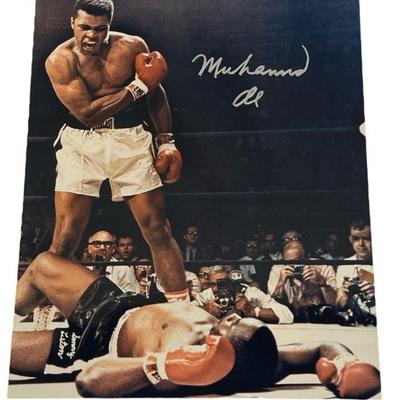 Signed MUHAMMAD ALI Signed Photograph Defeating Sonny Liston