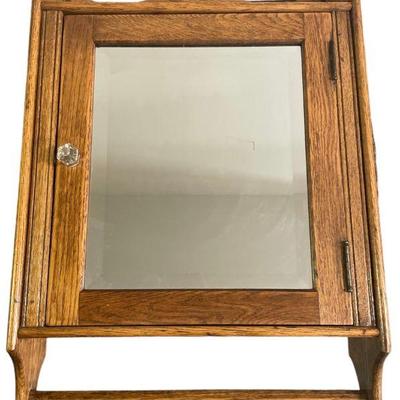 Victorian Quarter Sawn Oak Medicine Cabinet