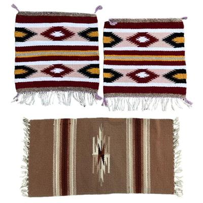 Three Navajo Miniature Rugs