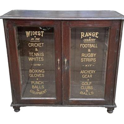 Antique General Store Sporting Goods Display Cabinet