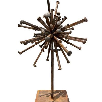 Folk Art Railroad Spike Sculpture