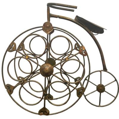 Wrought Metal Bicycle Wine Bottle Holder