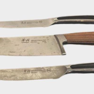 Vintage CANGSHAN Cutlery Knife Set 3 Pc. Set