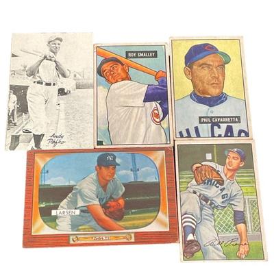 Collection Vintage Baseball Gumball Cards, Trading Cards ROY SMALLEY, DON LARSON, BILLY PIERCE, PHIL CAVARRETTA