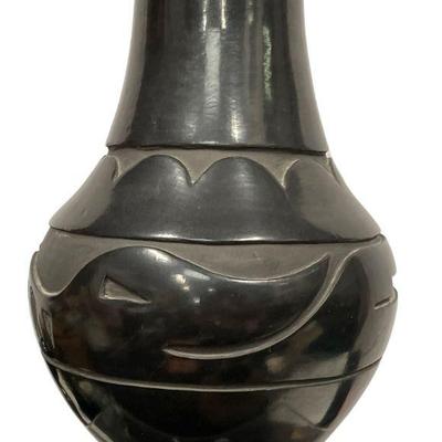 CHRISTINA NARANJO Santa Clara Blackware Pottery Vase