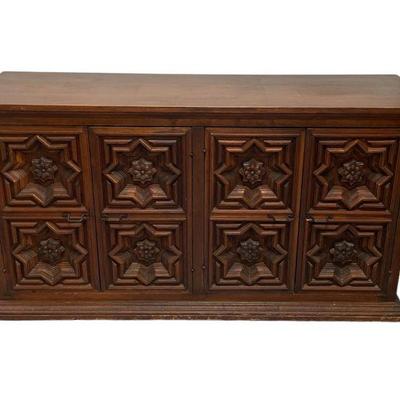Spanish Colonial Style ARTES DE MEXICO Carved Wood Sideboard